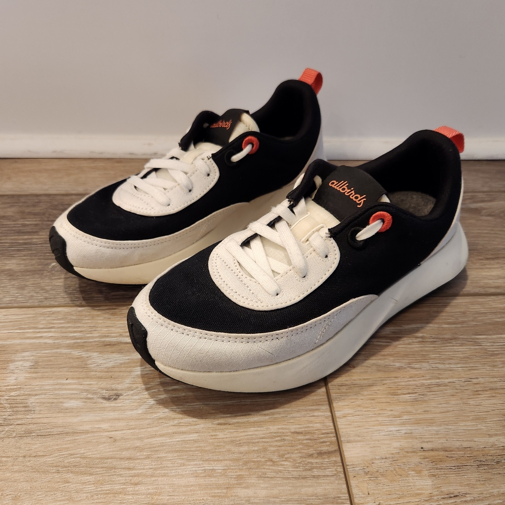 Allbirds Runners Women 7.95 KG CO2E Size 8 White Black Running Shoes - Picture 2 of 6